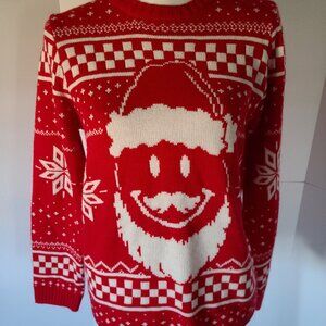 HOLIDAY TIME CHRISTMAS SANTA CLAUS & SNOWFLAKE DESIGN  SWEATER XL (14-16)